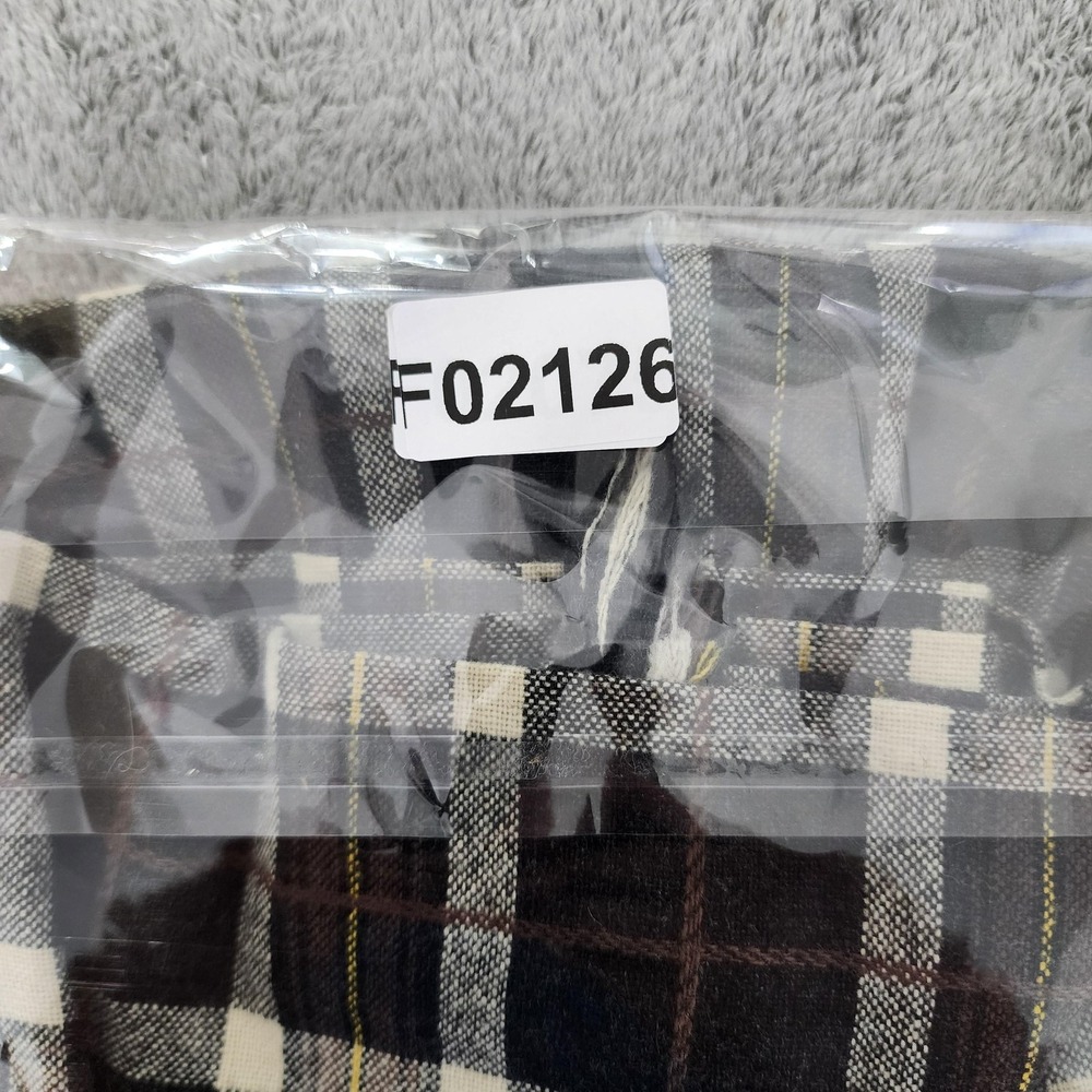 Vintage Skirt Women XXS Black Brown Plaid Pencil Faux Wrap Button Front Side Zip - Picture 10 of 10